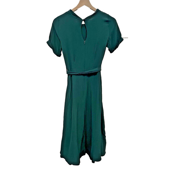 The Seamstress Of Bloomsbury 8 UK 4 US Dress Midi 1940s 1930s Crepe Dark Green - Picture 2 of 8